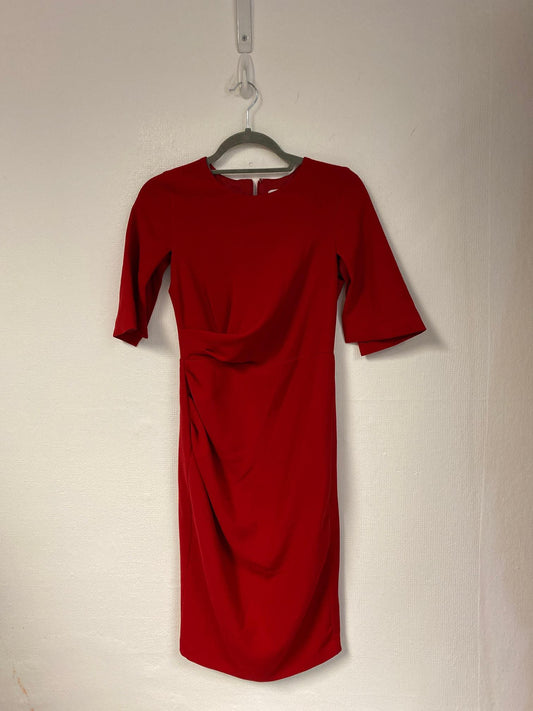 Red short sleeve knot detail maxi dress, Next, Size 8