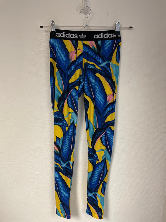 Multi leaf print leggings, Adidas, Size 8