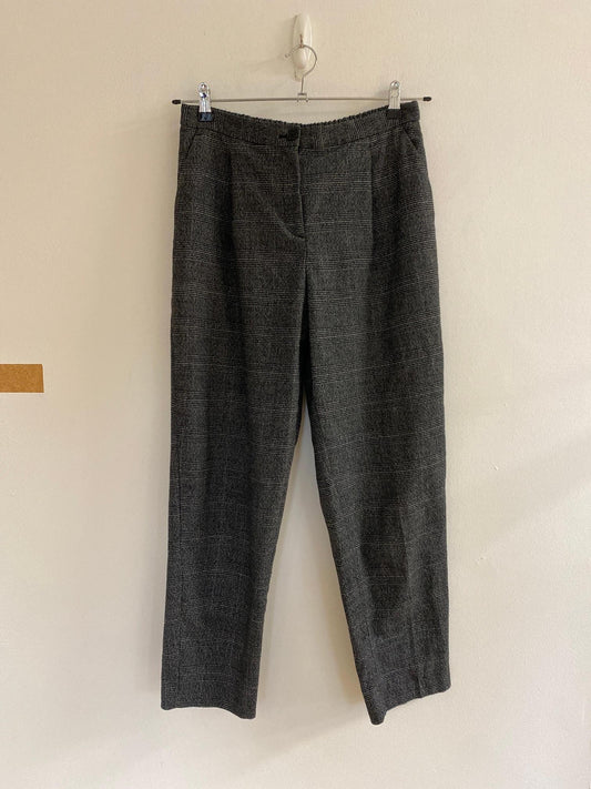 Grey Check High Rise Trousers, Monki, Size 12 - Damaged Item Sale