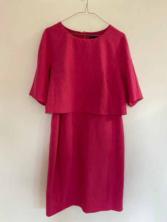 Hot Pink Knee Length Dress, M&S, Size 16 - Damaged Item Sale
