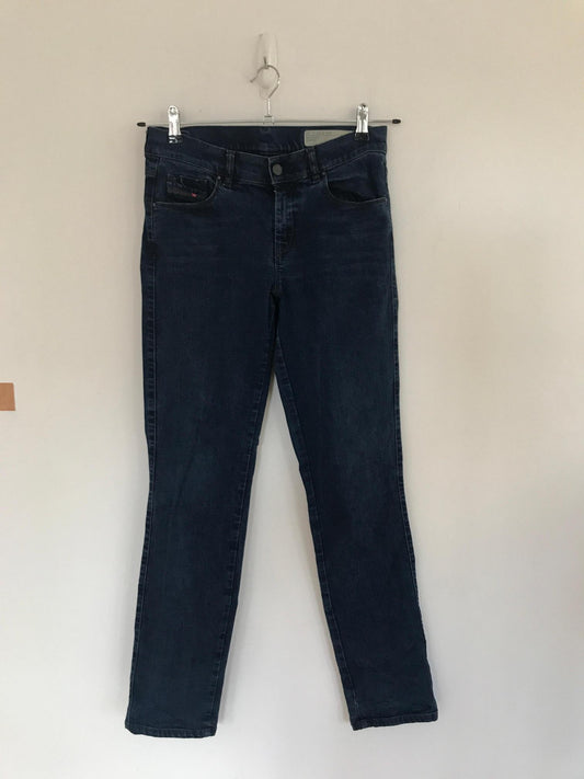 Dark Wash Straight Leg Jeans- Low Rise, Diesel, Size 8