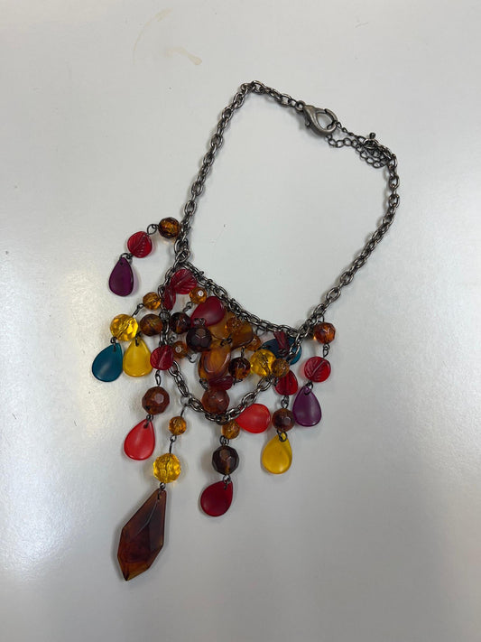 Autumnal bead choker necklace