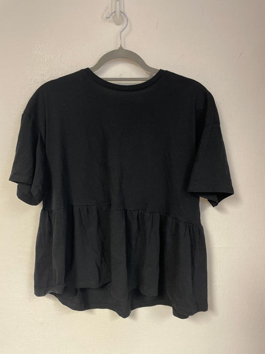 Black peplum frill t-shirt, ASOS, Size 8