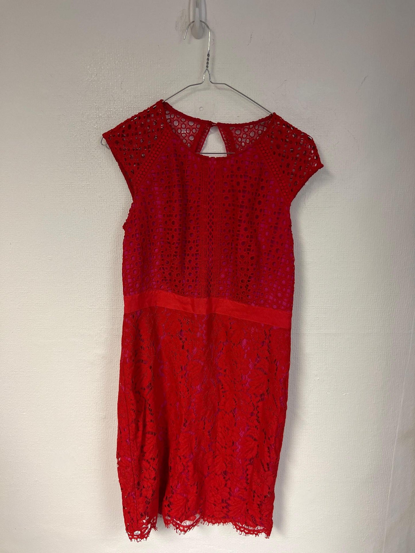 Red and pink lace midi dress, Next, Size 12 - Damaged Item Sale