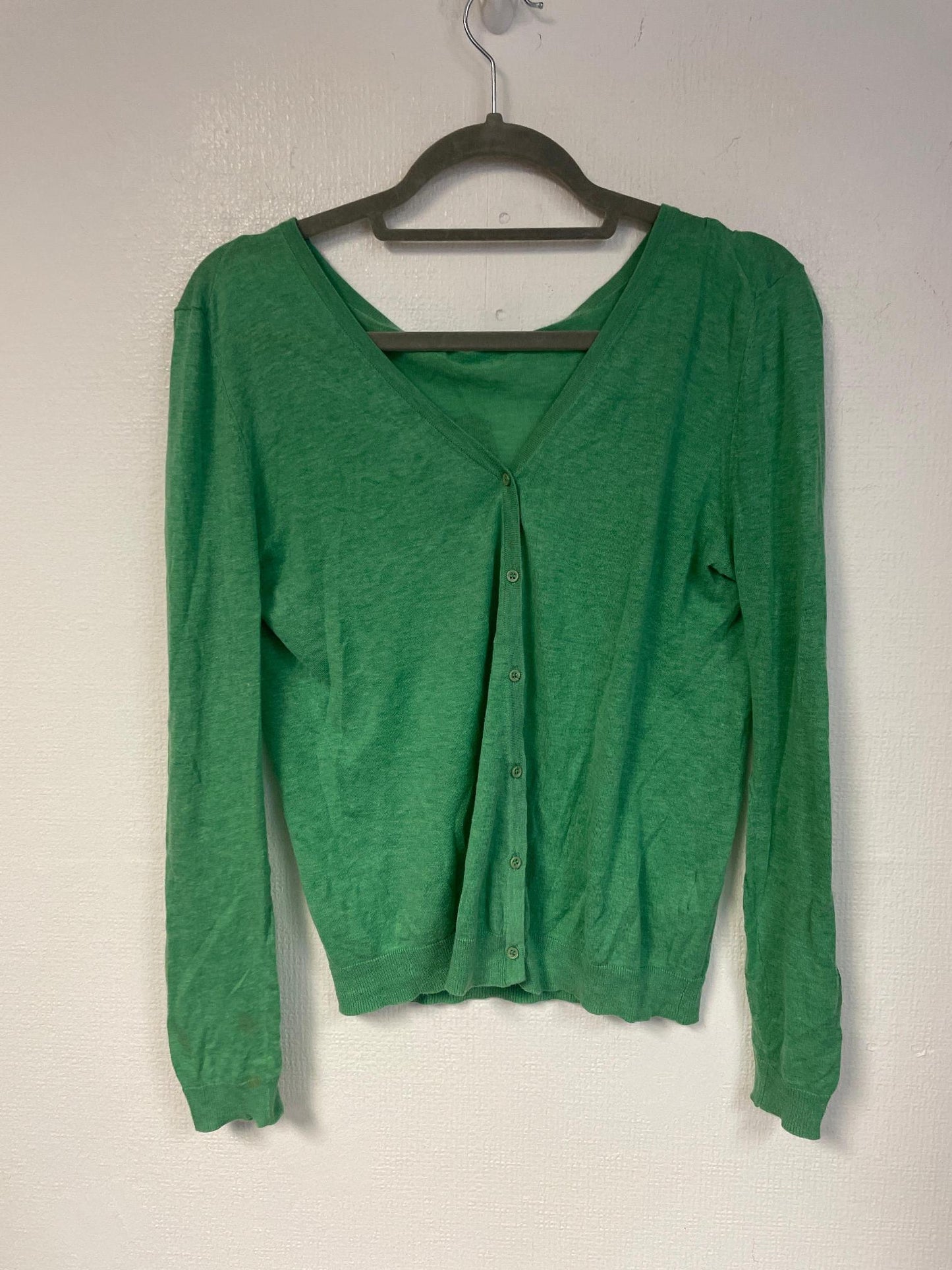 Green soft cardigan, size 8 - Damaged Item Sale
