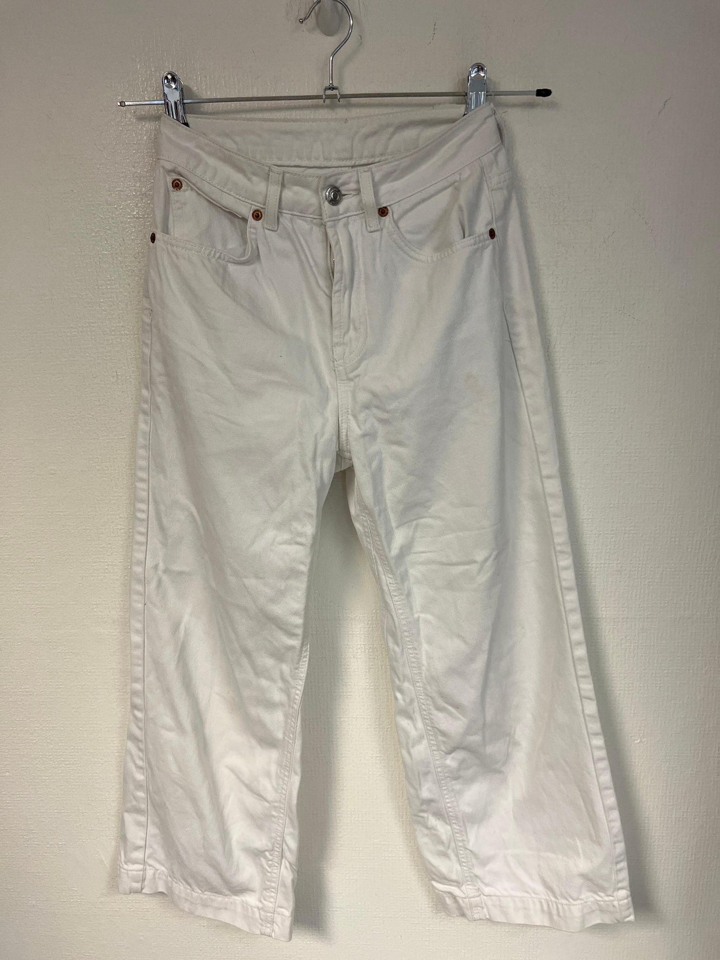 White wide leg jeans, size 6/8 - Damaged Item Sale