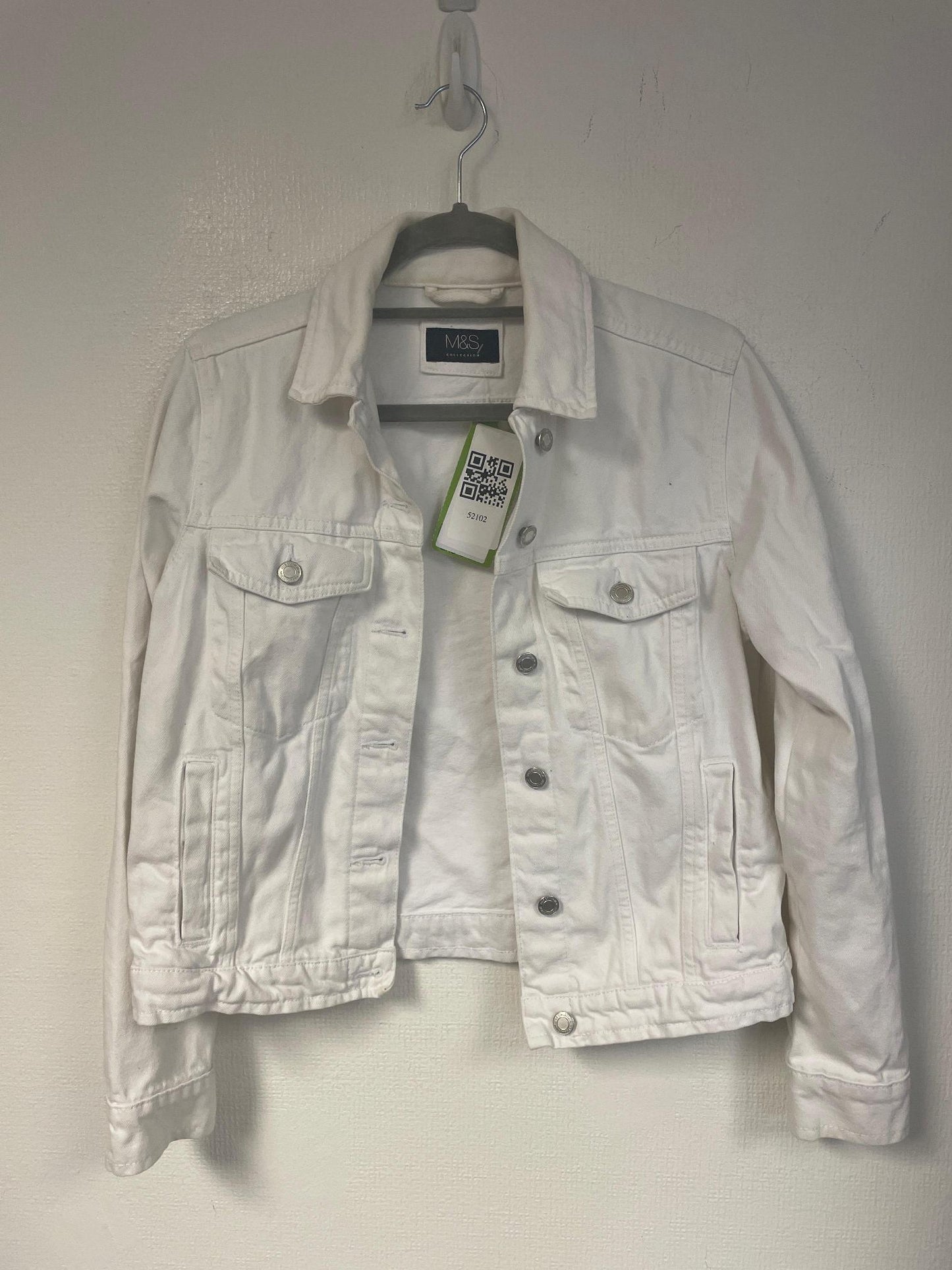 White denim jacket, size 8 - Damaged Item Sale