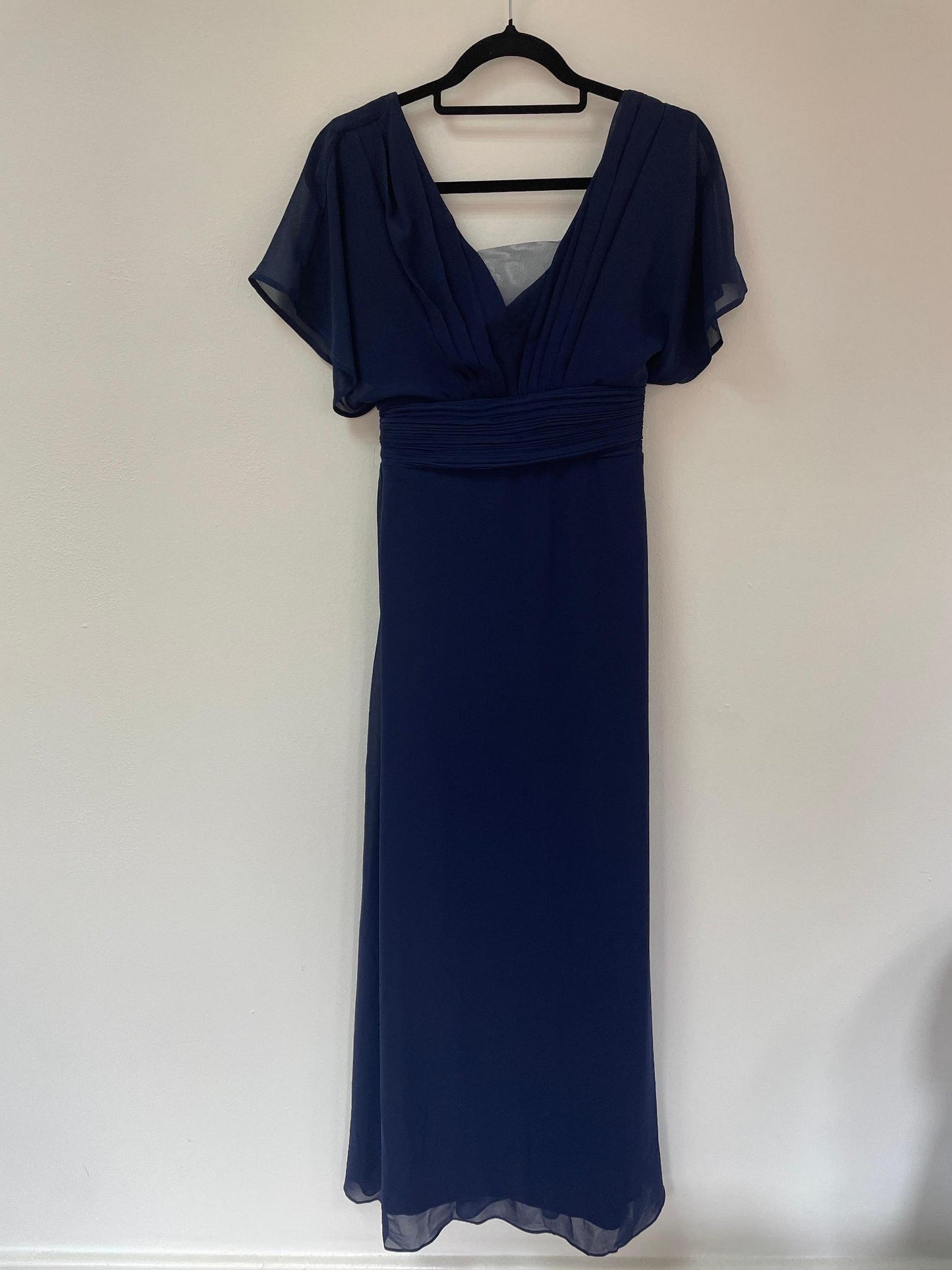 Navy pleated maxi dress, Ever Pretty, Size 12 - Damaged Item Sale