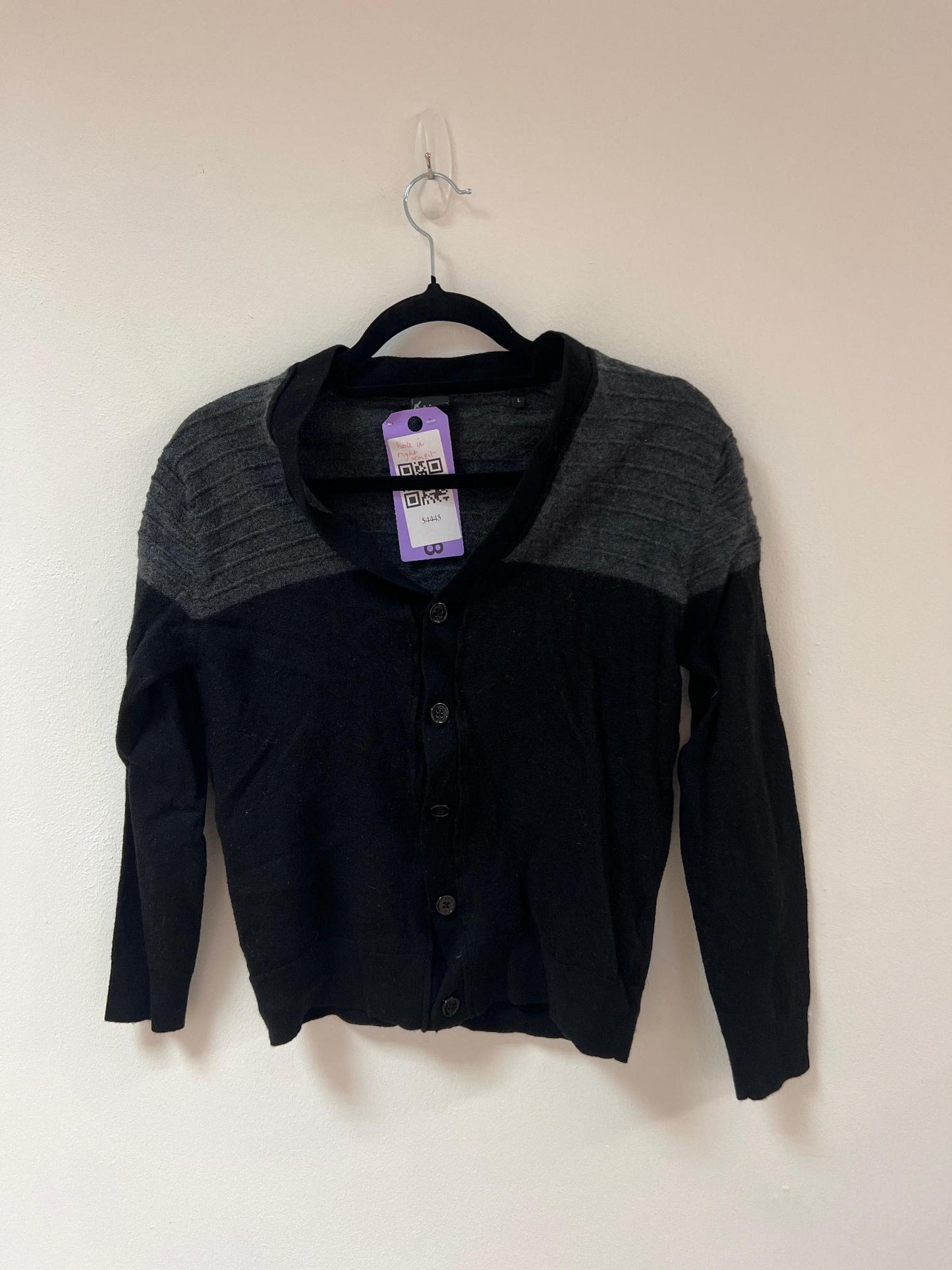 Black and grey wool cardigan, Paul Smith, size 10 - Damaged Item Sale