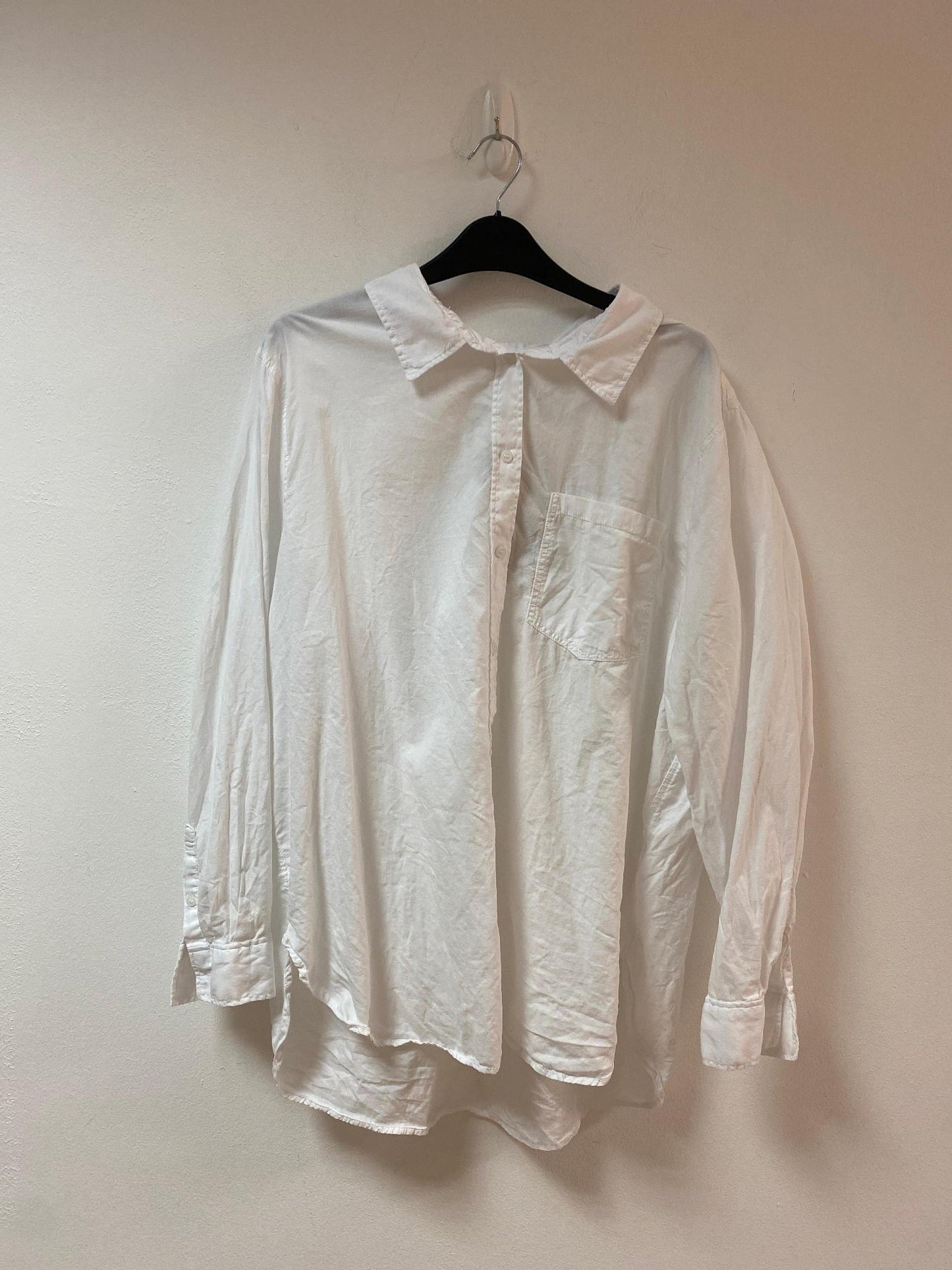 White basic button up shirt, H&M, size XL- Damaged Item Sale