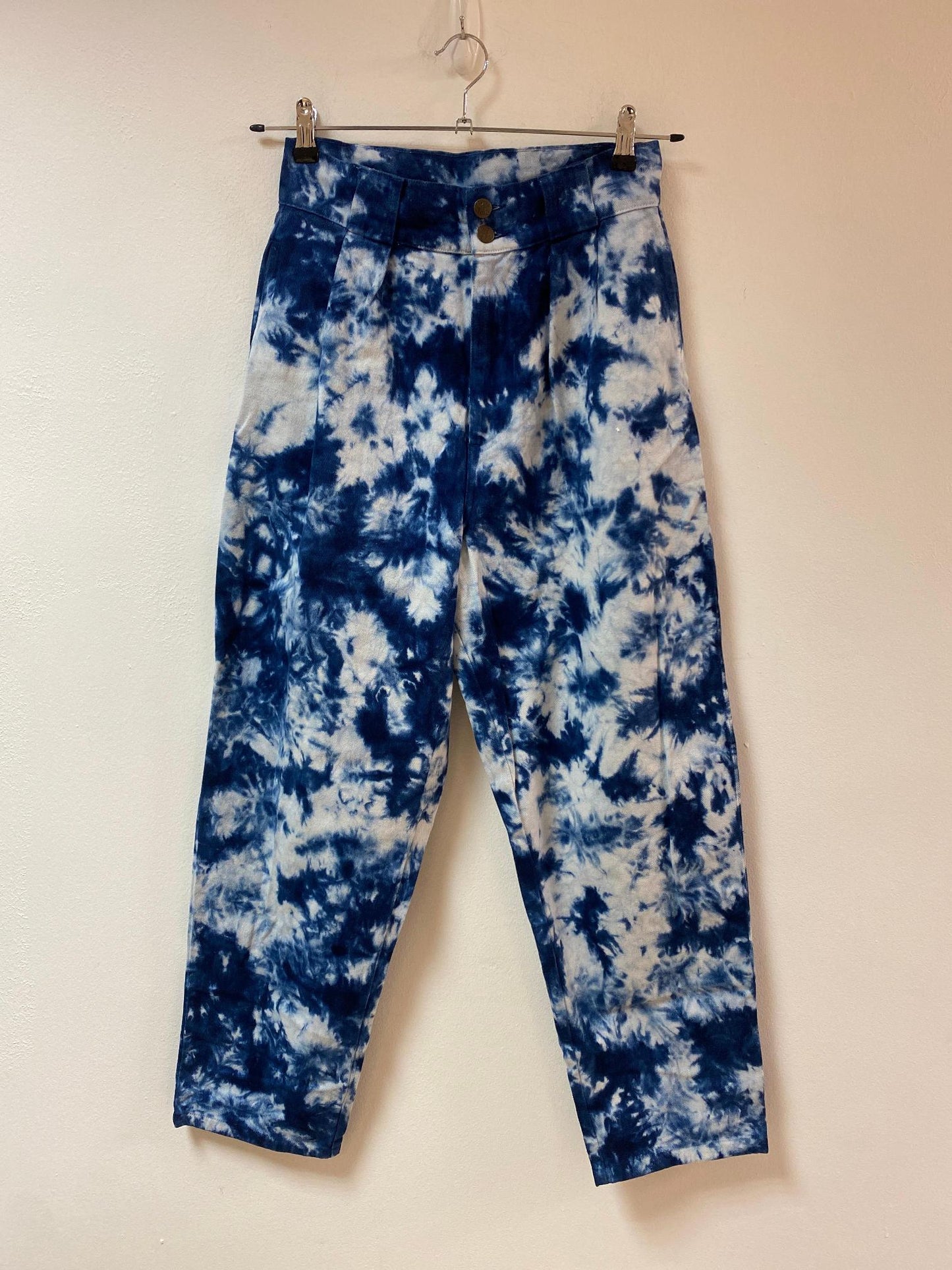 Blue and white tie dye pattern Jeans, Lucy & Yak, size 12 - Damaged Item Sale