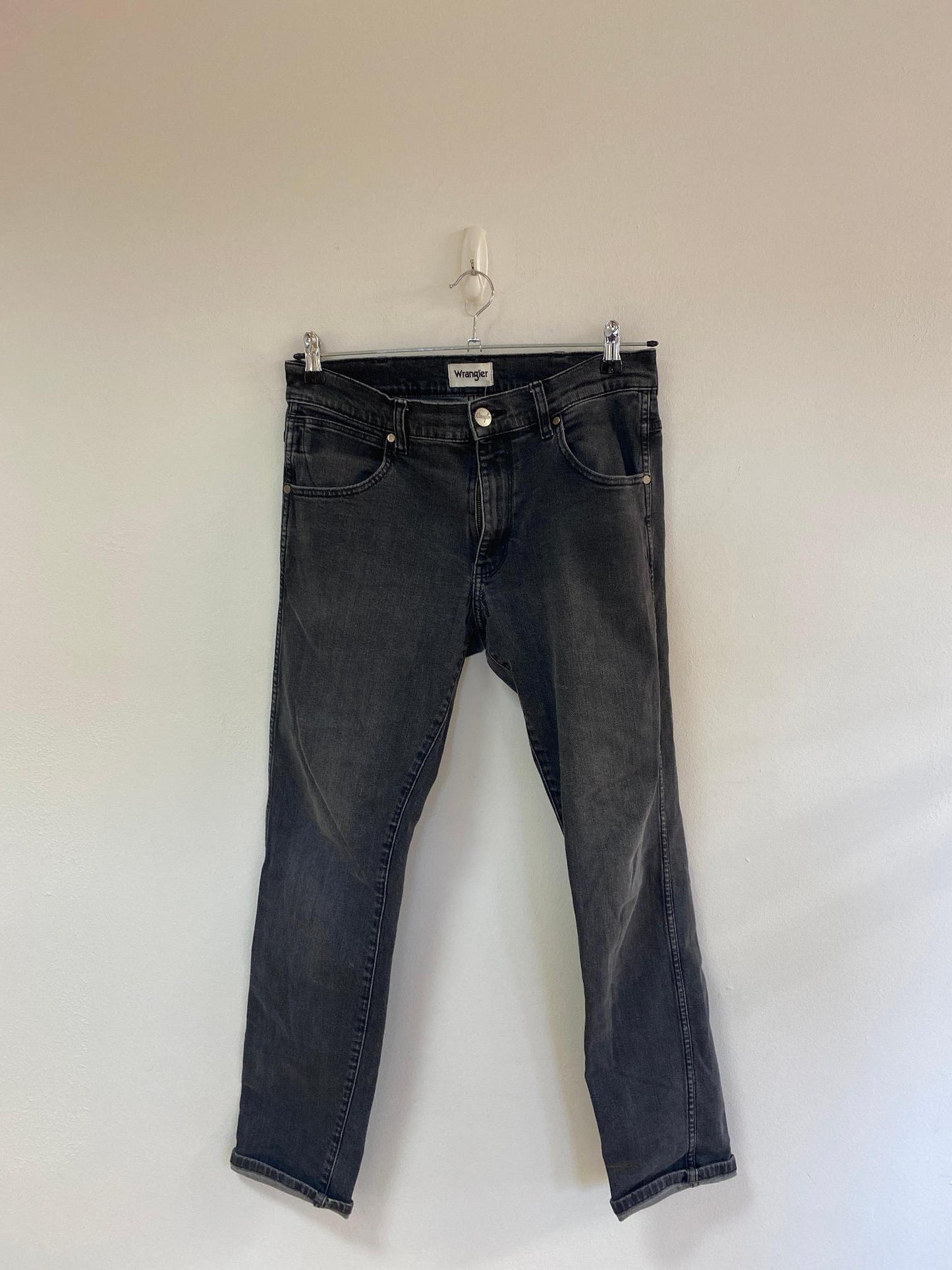 Black mid rise straight leg jeans, Wrangler, size 12 - Damaged Item Sale