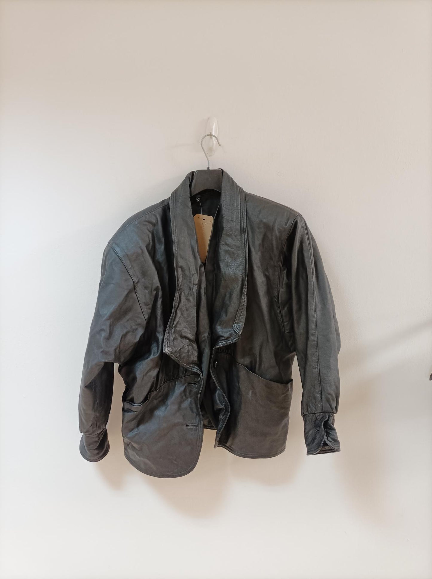 Black leather jacket, Size 12 - Damaged Item Sale