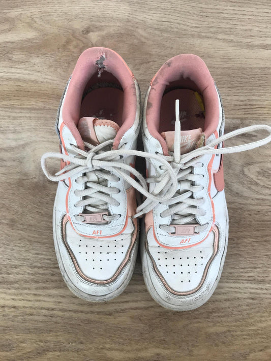 White and Pink Air Force Trainers, Nike, Size 4 - Damaged Item Sale